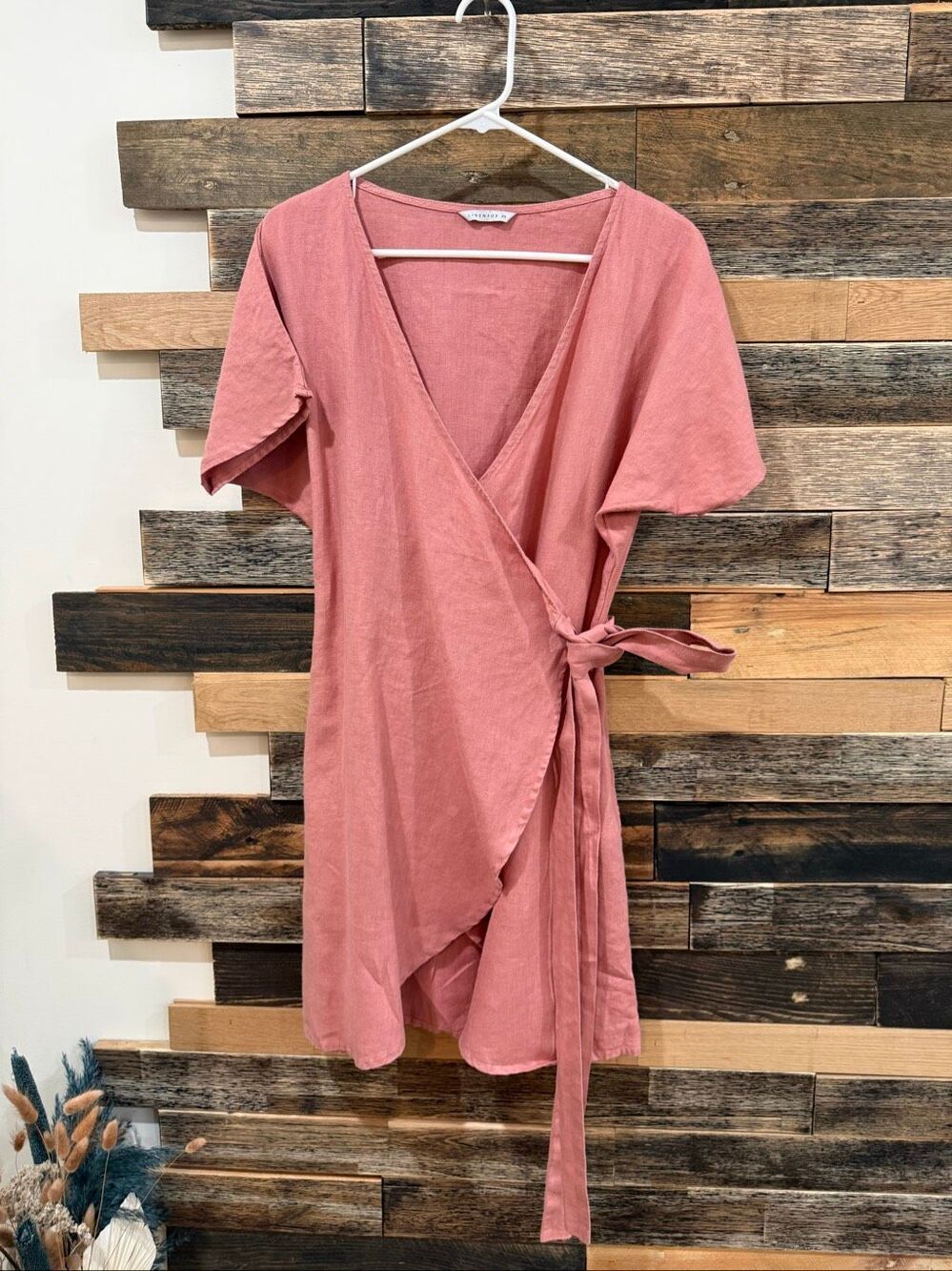 Linenfox Mimosa wrap dress linen pocket size XS